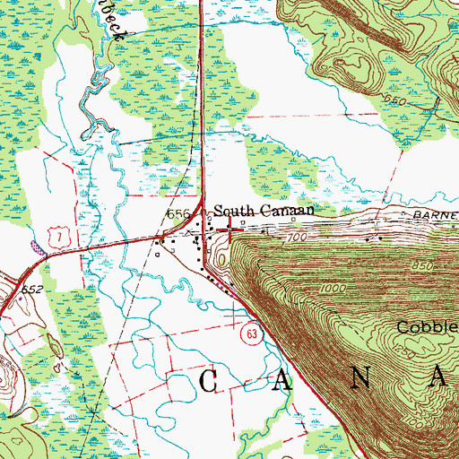 Topographic Map of South Canaan, CT