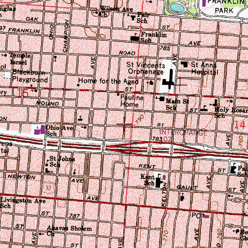 Topographic Map of Calvary Faith Mission, OH