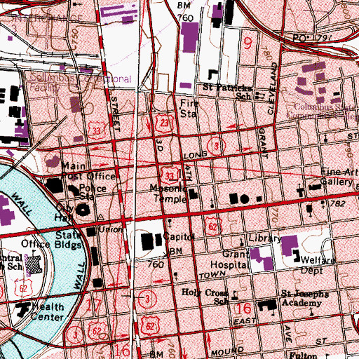 Topographic Map of Academy of Court Reporting, OH