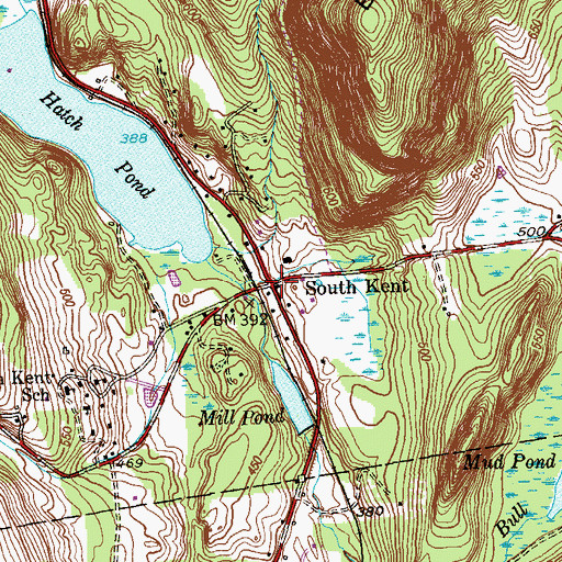 Topographic Map of South Kent, CT