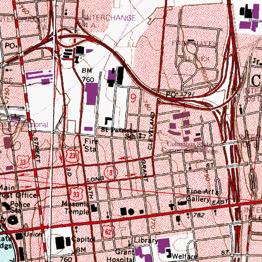 Topographic Map of Balletmet Dance Academy, OH