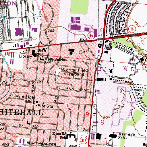 Topographic Map of Norton Field (historical), OH