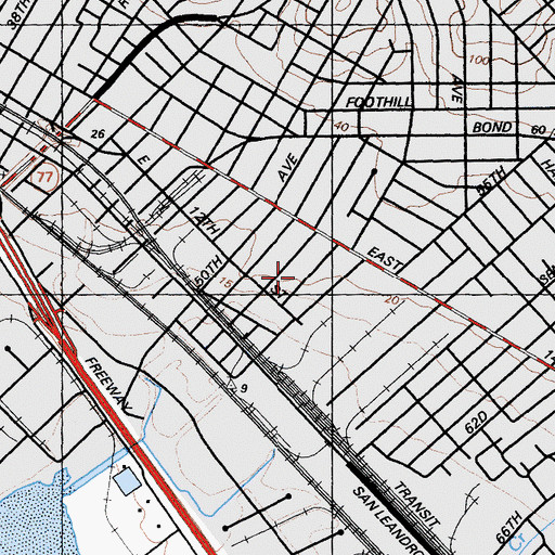 Topographic Map of Bridges Academy, CA