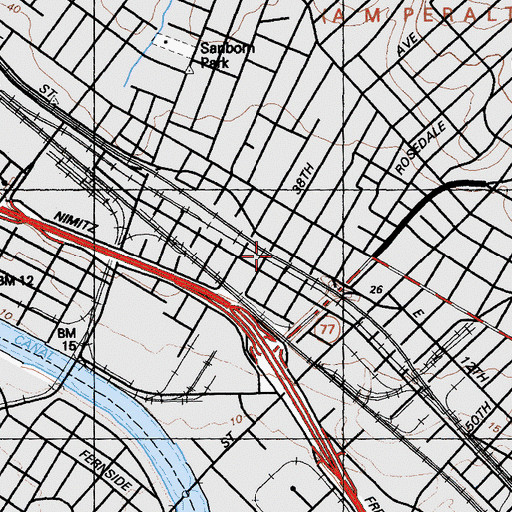 Topographic Map of Ascend School, CA