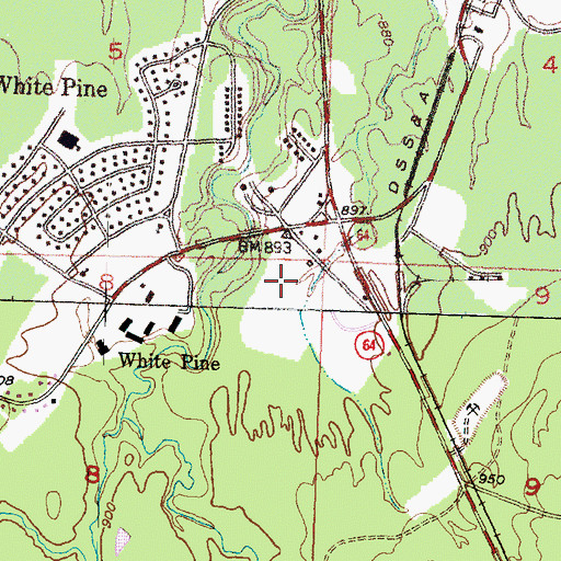 Topographic Map of White Pine Post Office, MI