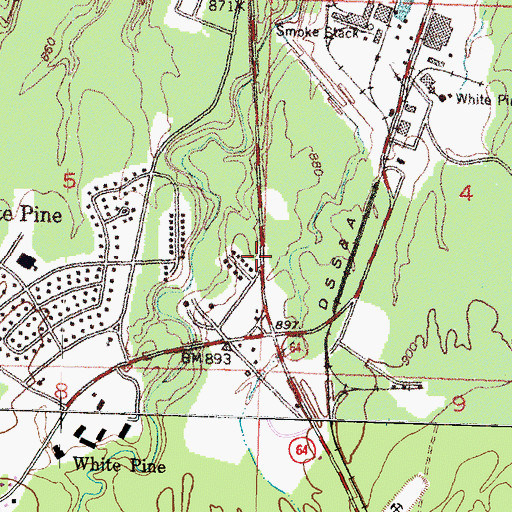 Topographic Map of White Pine United Methodist Chuch, MI