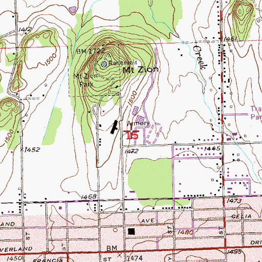 Topographic Map of David G Lindquist Student Center, MI