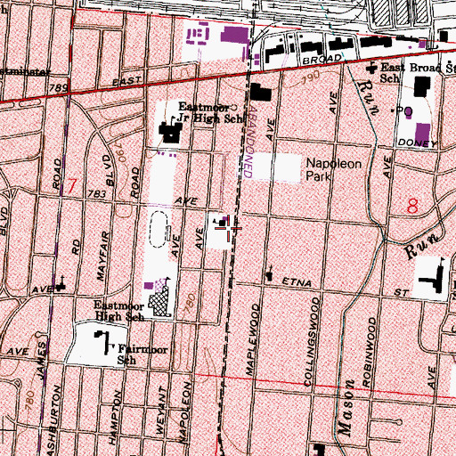 Topographic Map of Eastwood Junior Academy (historical), OH