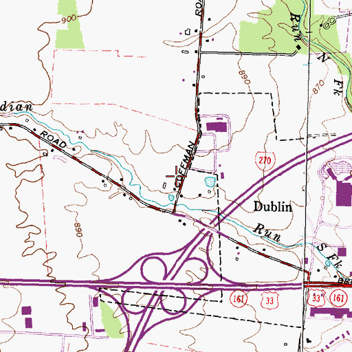 Topographic Map of Dublin City Hall, OH