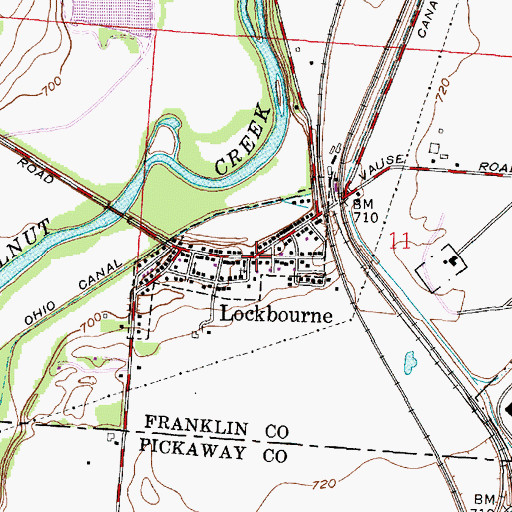 Topographic Map of Lockbourne Municipal Building, OH