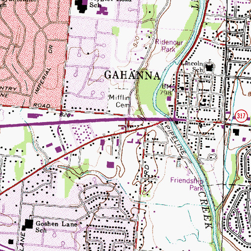 Topographic Map of Mifflin Township House, OH