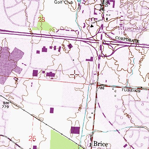 Topographic Map of Brice Home Outlet Shopping Center, OH