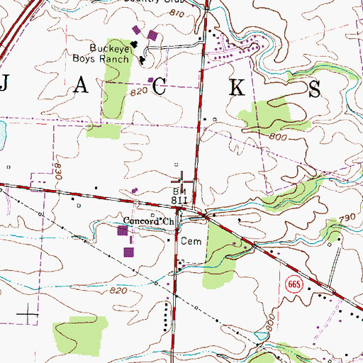 Topographic Map of Buckeye Grove Shopping Center, OH
