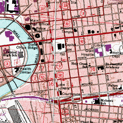 Topographic Map of City Center Mall Shopping Center, OH