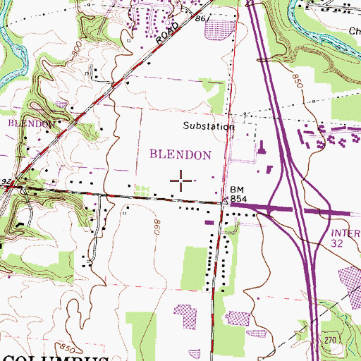 Topographic Map of Easton Plaza Square Shopping Center, OH