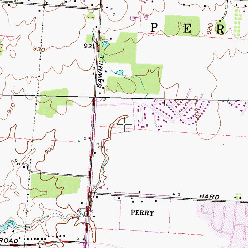 Topographic Map of Olde Sawmill Square Shopping Center, OH