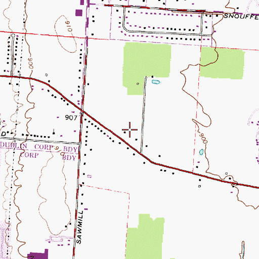 Topographic Map of Sun Center Shopping Center, OH