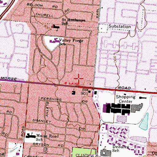 Topographic Map of The Patio Shops Shopping Center, OH