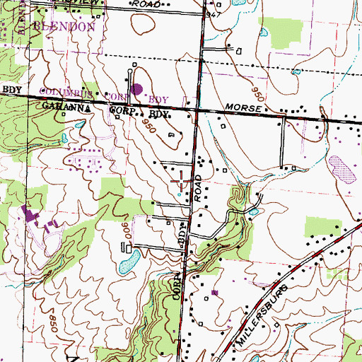 Topographic Map of Vista Plaza Shopping Center, OH
