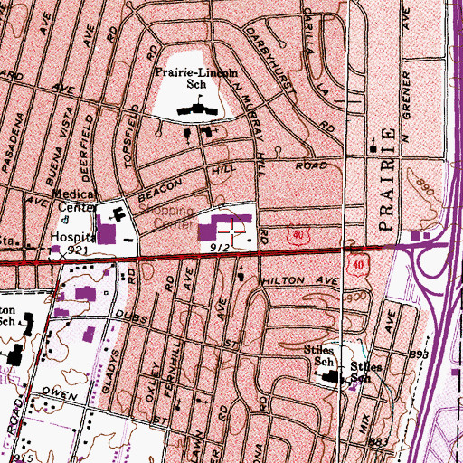 Topographic Map of Westland Square Shopping Center, OH