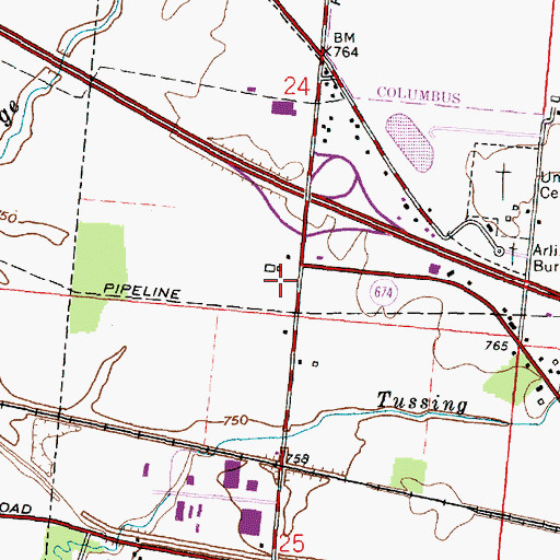 Topographic Map of Winchester Square Shopping Center, OH