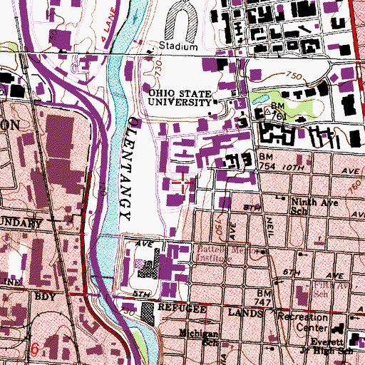 Topographic Map of Ingram Spirit of Women Park, OH
