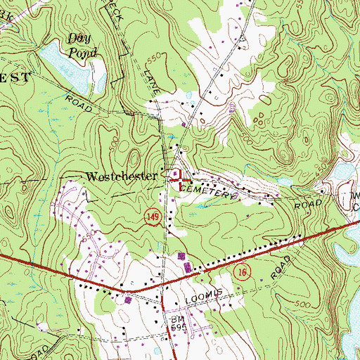 Topographic Map of Westchester, CT