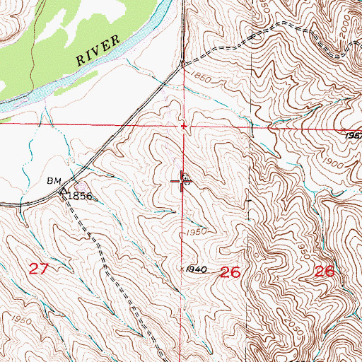 Topographic Map of Saint Phillip Cemetery, SD