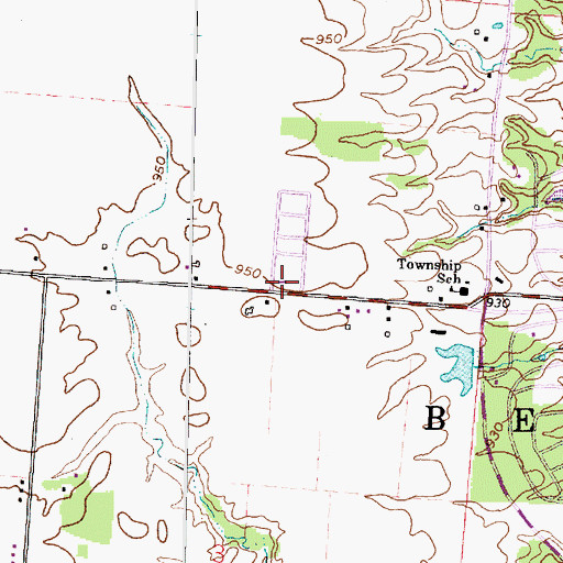 Topographic Map of Berlin Township Hall, OH