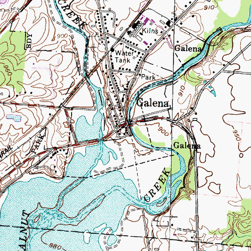 Topographic Map of Galena Village Hall, OH