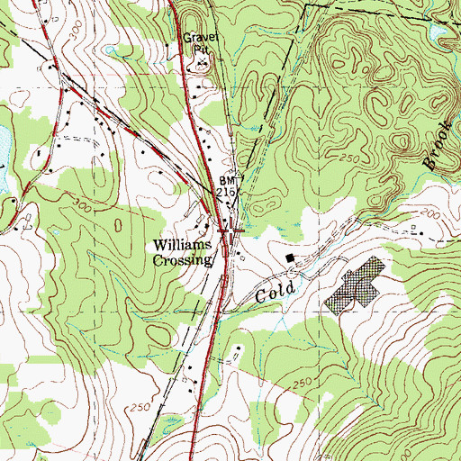 Topographic Map of Williams Crossing, CT