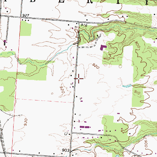 Topographic Map of Liberty Township Community Building, OH