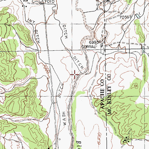 Topographic Map of Buell Wash, AZ