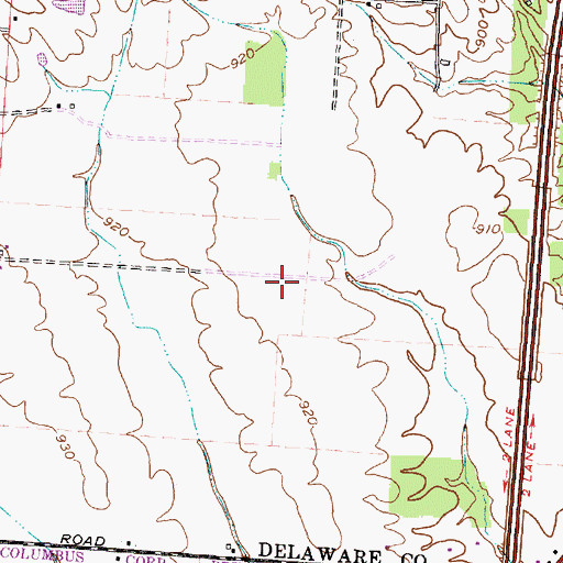 Topographic Map of Polaris Fashion Mall Shopping Center, OH