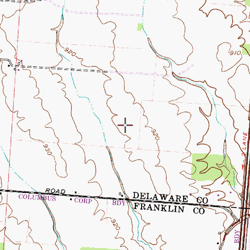 Topographic Map of Polaris Towne Center Shopping Center, OH