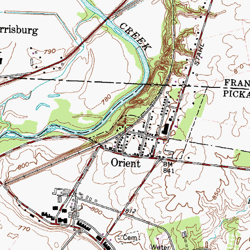 Topographic Map of Orient Town Hall, OH