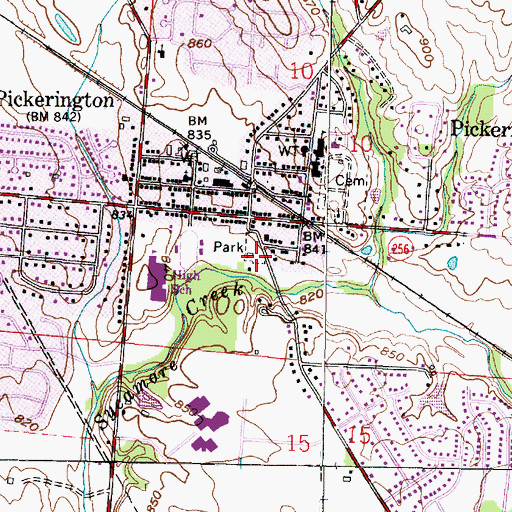 Topographic Map of Victory Park, OH