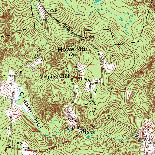 Topographic Map of Yelping Hill, CT