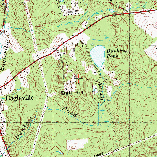 Topographic Map of Ball Hill, CT