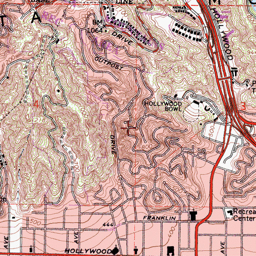 Topographic Map of Outpost Estates, CA