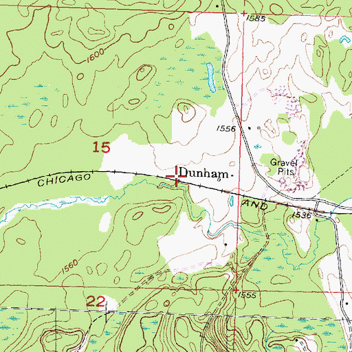 Topographic Map of Dunham Station (historical), MI