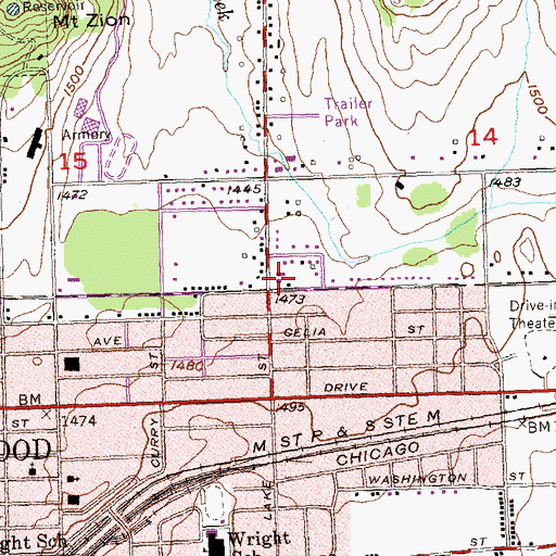 Topographic Map of Trinity Lutheran Church, MI