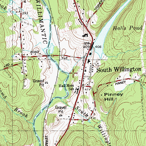 Topographic Map of Conant Brook, CT