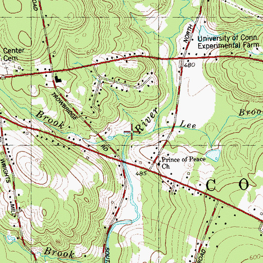 Topographic Map of Coventry Brook, CT