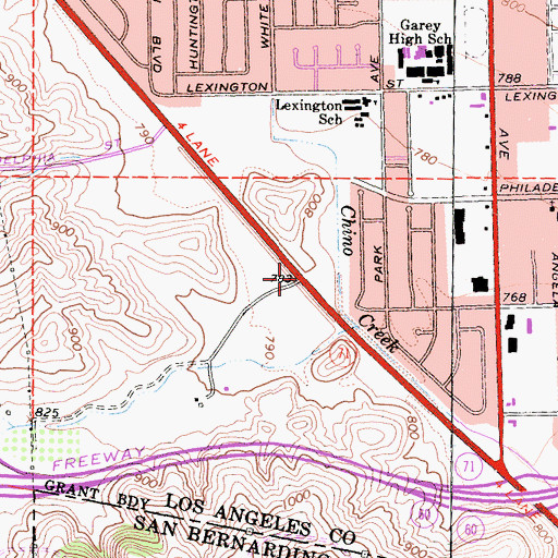 Topographic Map of Exit 13, CA