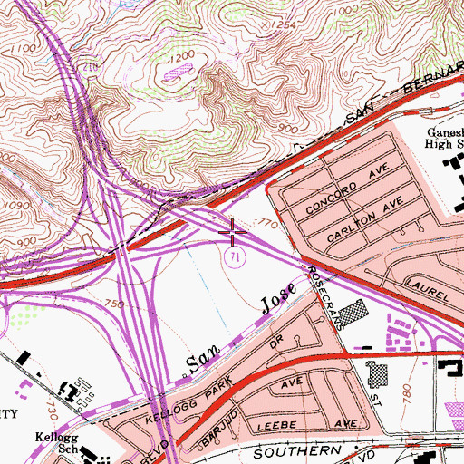 Topographic Map of Exit 15, CA