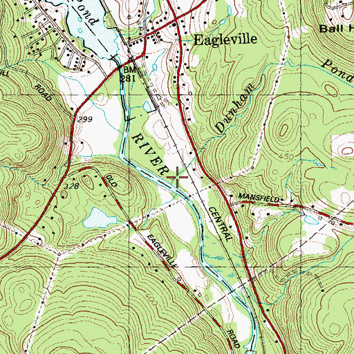 Topographic Map of Dunham Pond Brook, CT