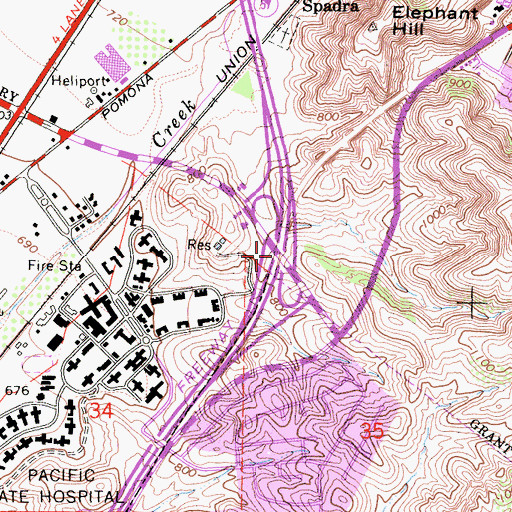 Topographic Map of Exit 20, CA