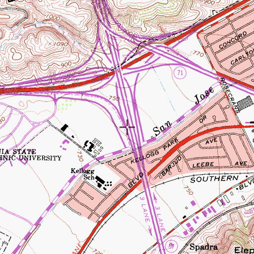 Topographic Map of Exit 21, CA