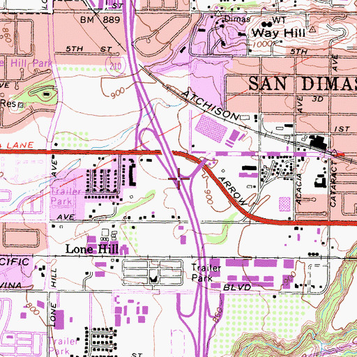 Topographic Map of Exit 24B, CA